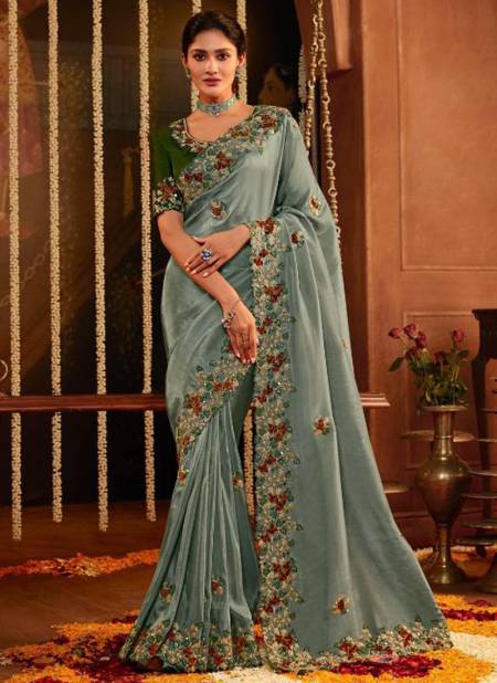 Gray Colour Sulakshmi Celebration New Latest Designer Dola Silk Heavy Exclusive Festive Wear Saree Collection 7611